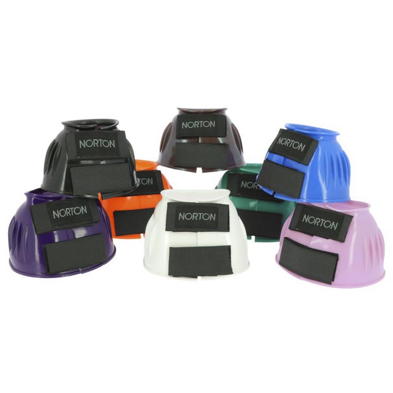Rubber anatomic bell boots with colour velcro closures
