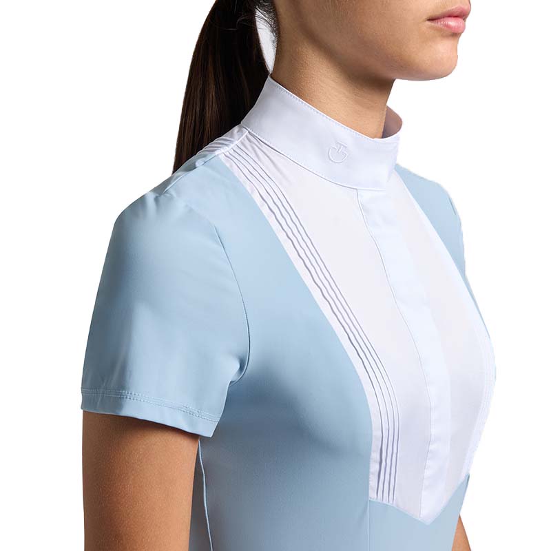 Girl competition polo short sleeves shirt w/plissé - 9670