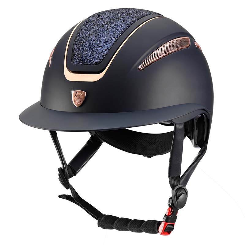 Tattini cap ariete riding helmet glitter plate with wide visor - 3242