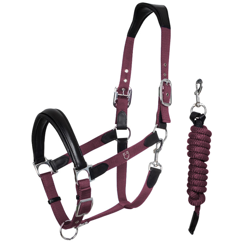 Equestro halter with leather inserts model lani - 0319
