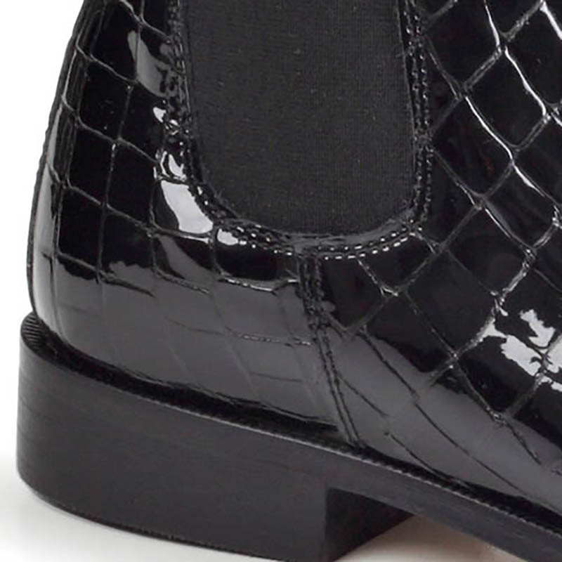 Horse riding ankle boots pioneer print leather crocodile model saturn - 3709