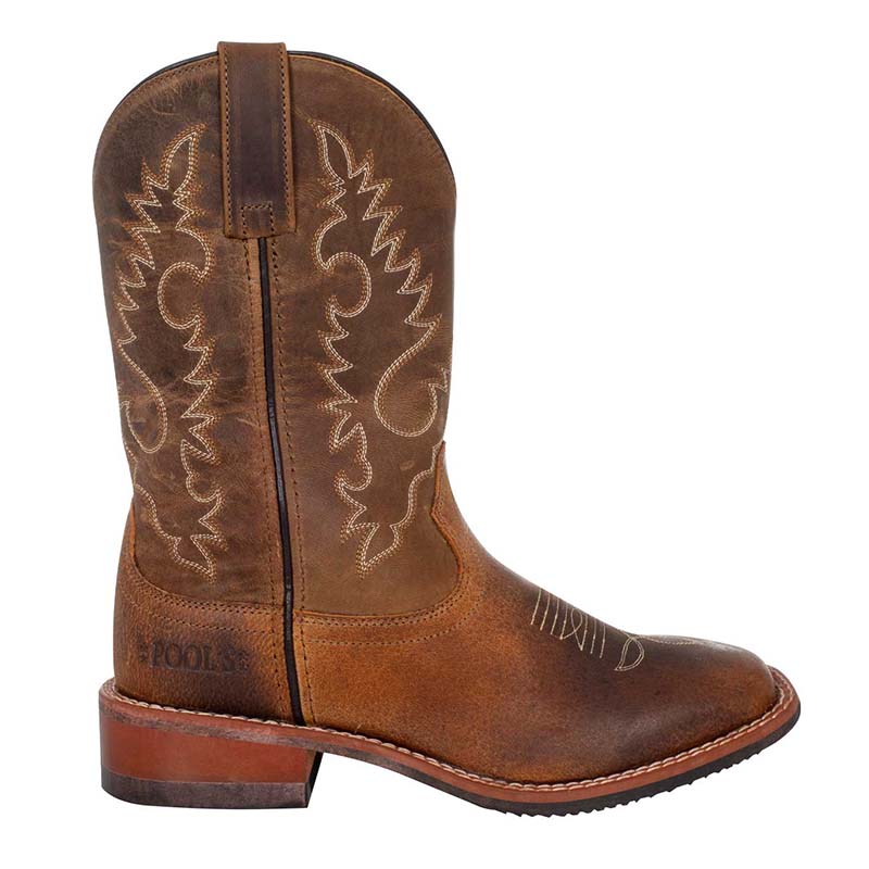 Western boots pool’s unisex worn leather - 4275