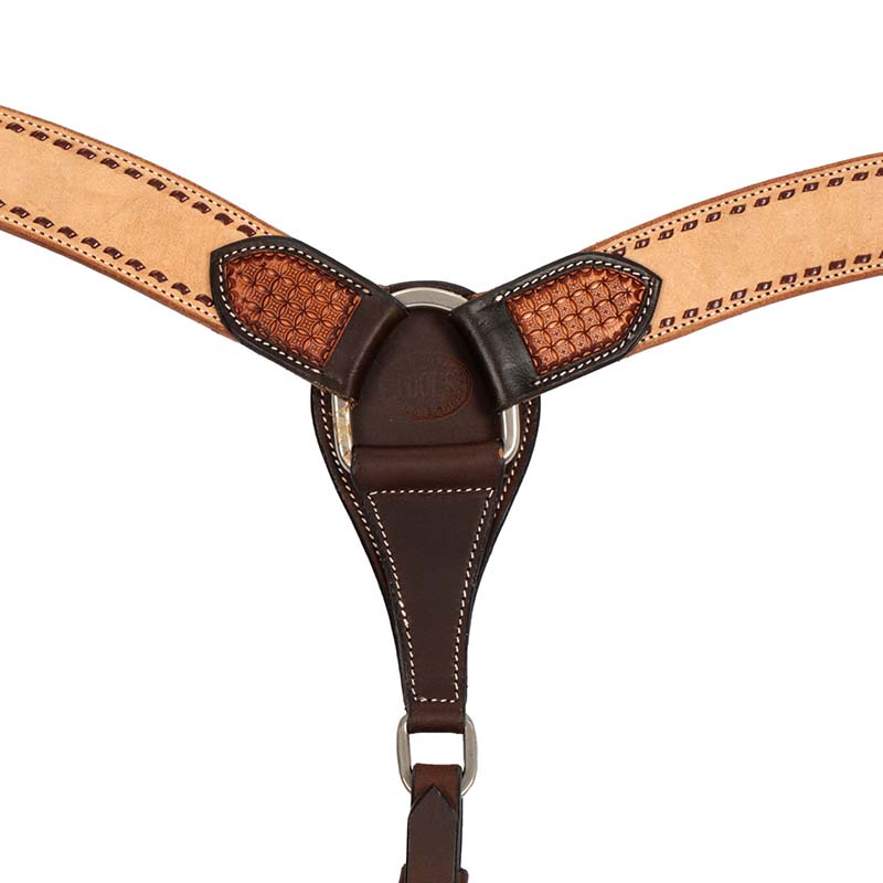 Western breastplate in two-tone leather - 4755
