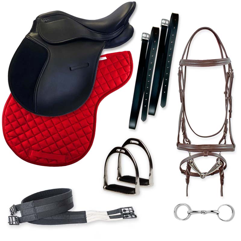 English saddle horses full set with customizable accessories - 8163
