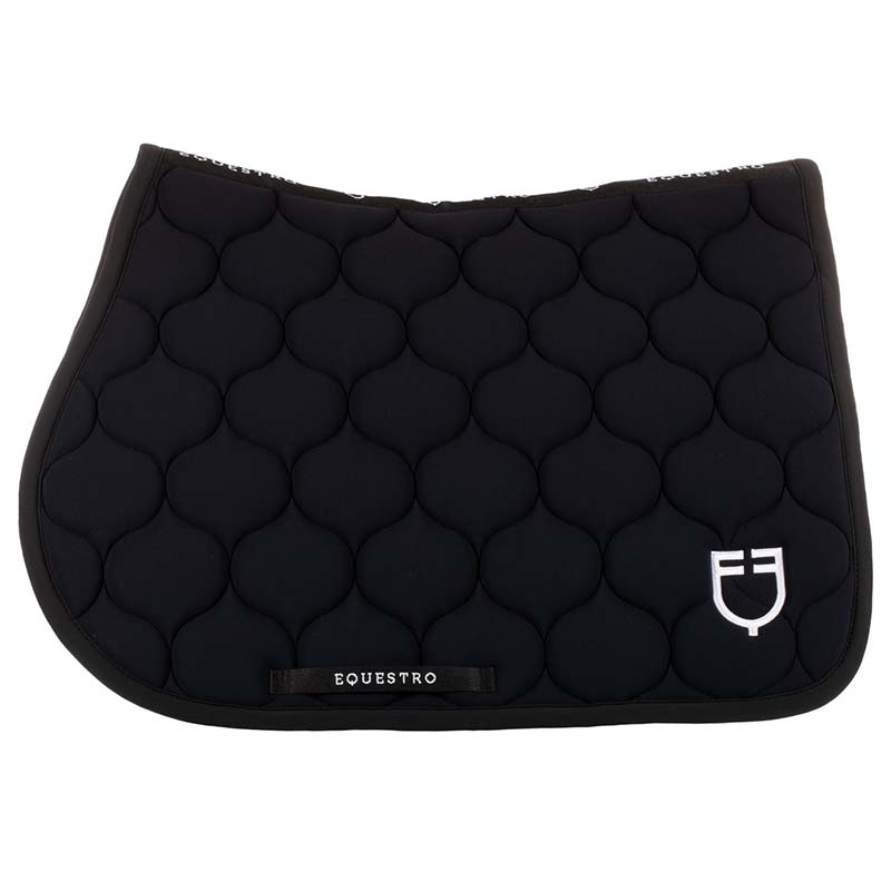 Equestro quilted jumping saddle pad black line edition - 3626