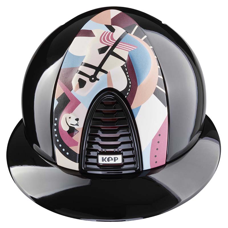 Kep italia helmet cromo 2.0 pegasus gloss black pink insert - 3315