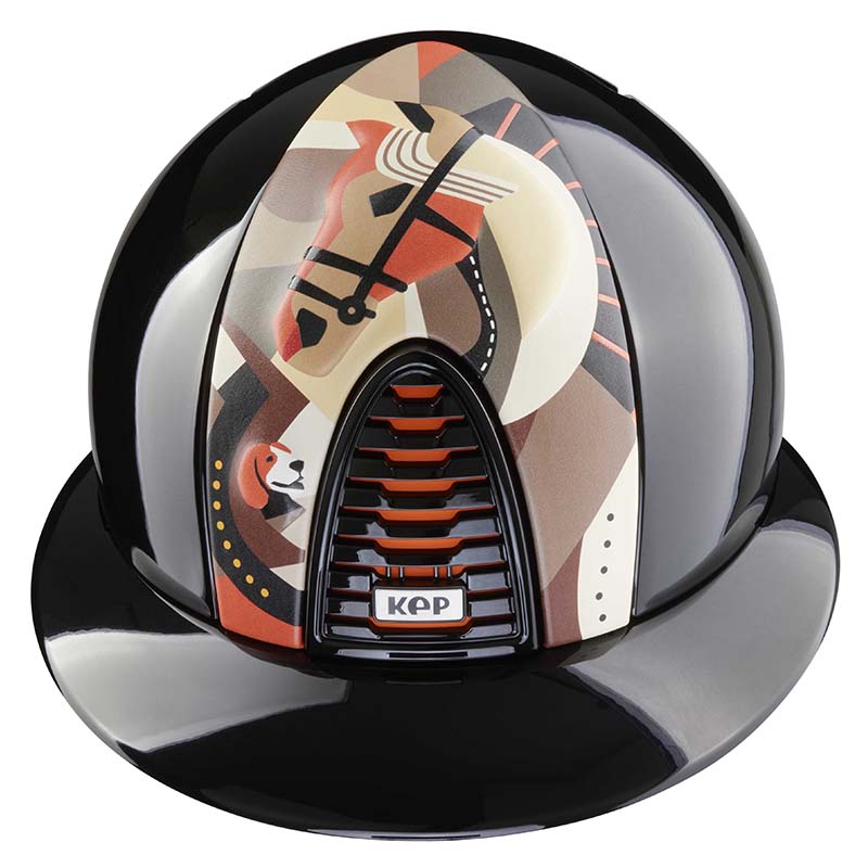 Kep italia helmet cromo 2.0 pegasus gloss black orange insert - 3314