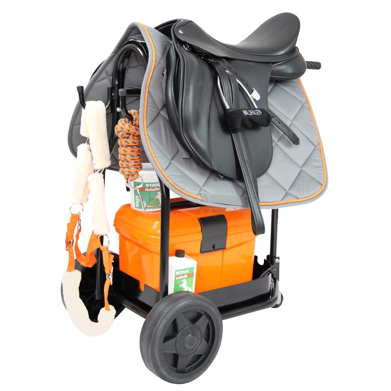 Foldable riding saddle rack and grooming - 6272
