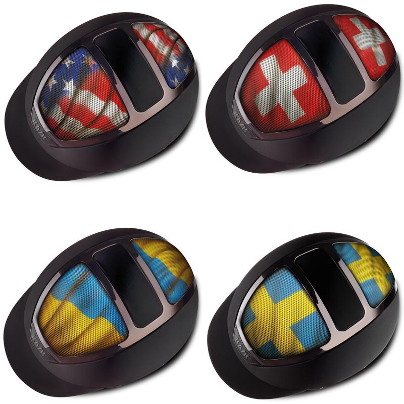 Riding helmet kask flag on star lady chrome - 3362