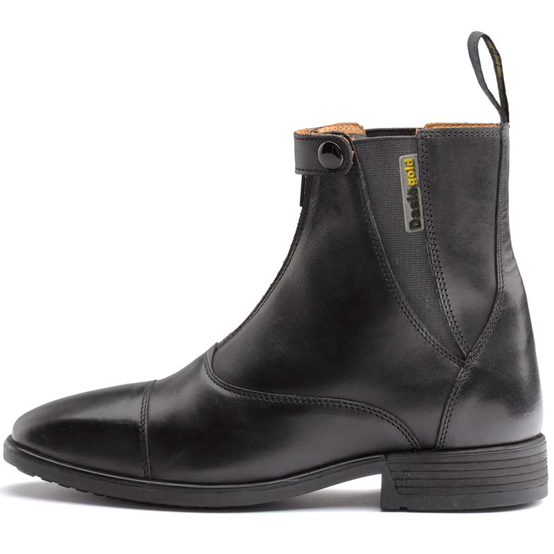 Daslo gold riding ankle boots with zip in real leather - 3698