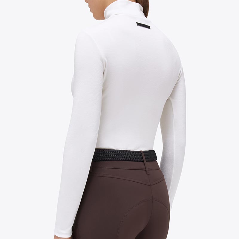 Ladies polo training cavalleria toscana in technical wool long sleeve - 9631