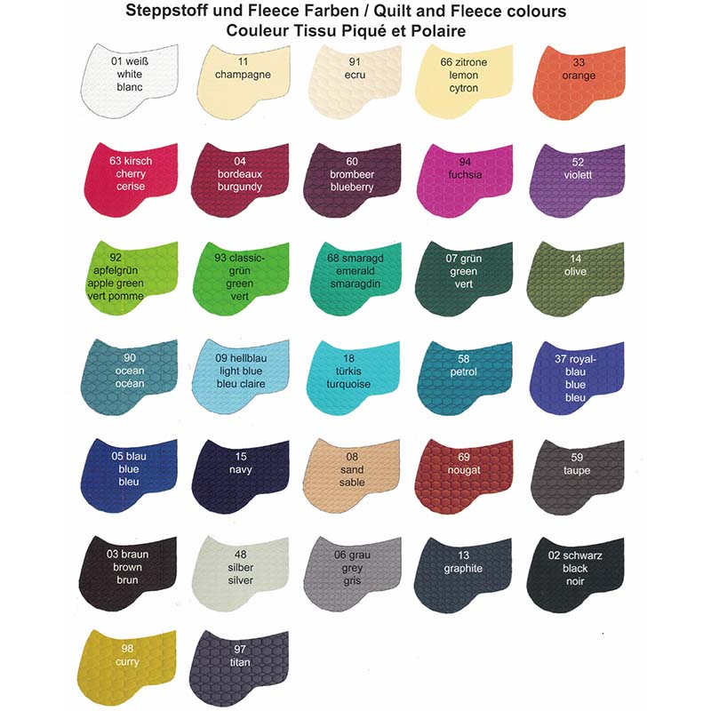 English saddle half pad mattes in pure wool customizable - 2923