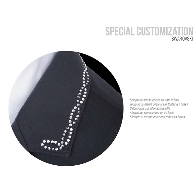 Customization animo competition jacket with waves style swarovski on collar - 3920