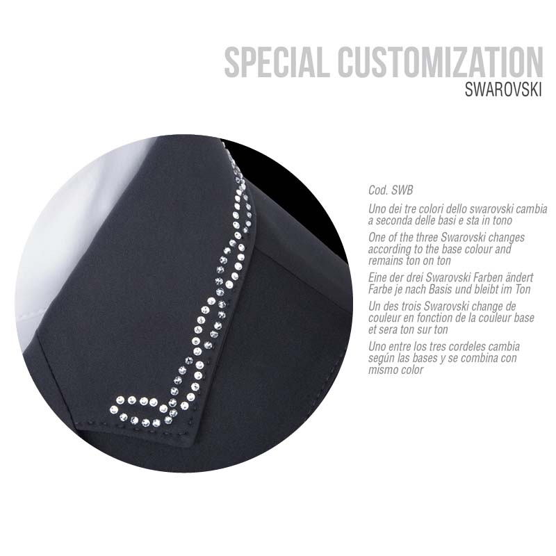 Customization animo frac with waves style swarovski on collar and flaps - 3921