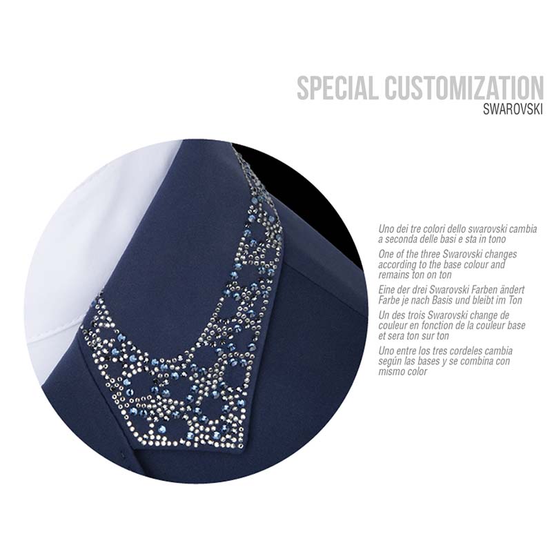 Customization animo competition jacket with two-tone swarovski on collar - 3922