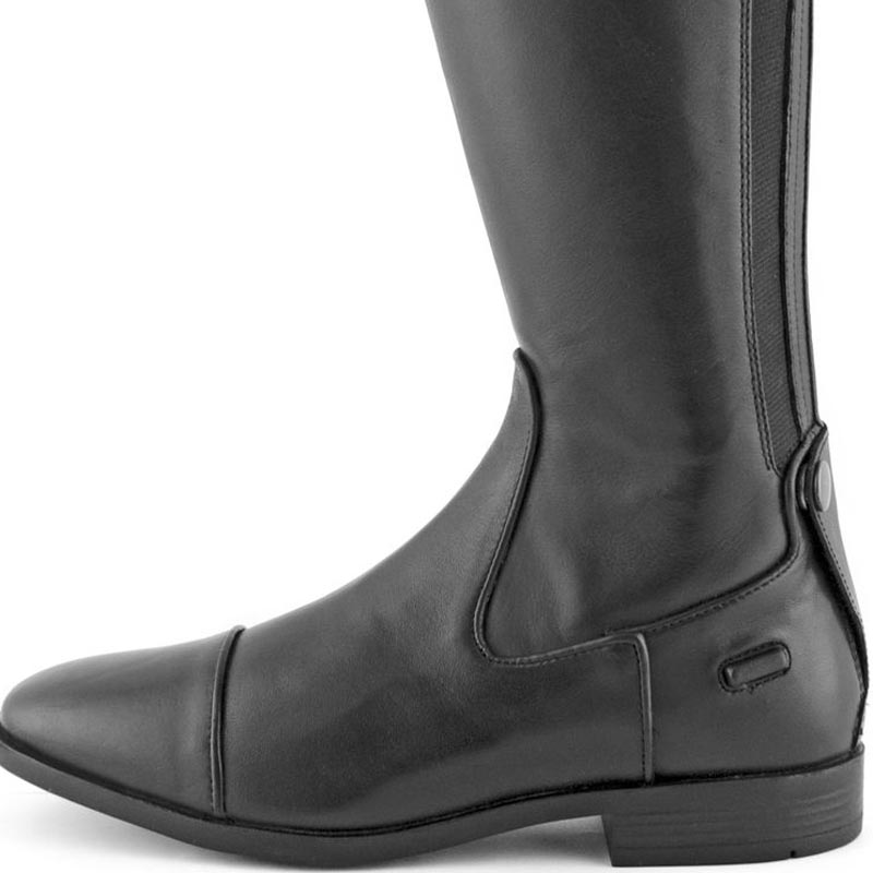 Derby riding boots in black leather with zip - 3718