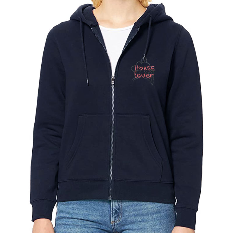My selleria sweatshirt with zip horse lover embroidery - 0026