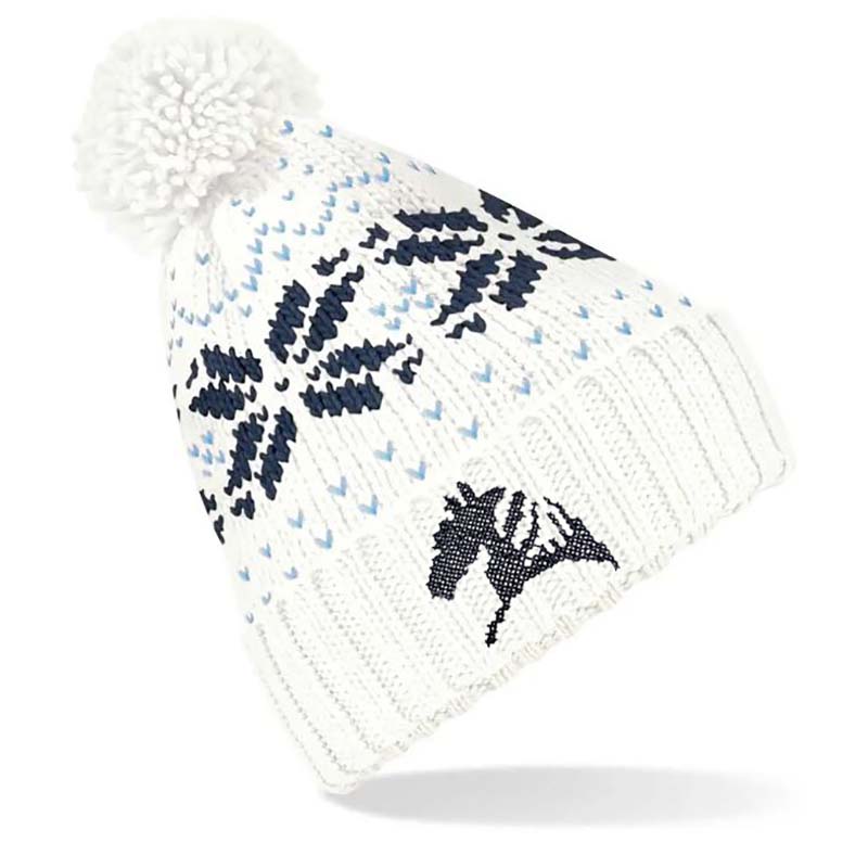Unisex winter cap with pom-pom and my selleria embroidery - 0031