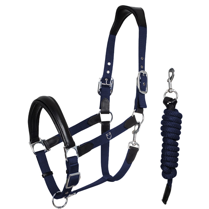 Equestro halter with leather inserts model lani - 0319