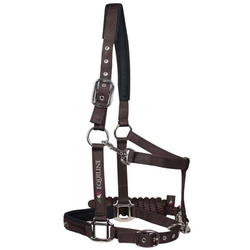 Equiline nylon halter with double settings and rope - 0349