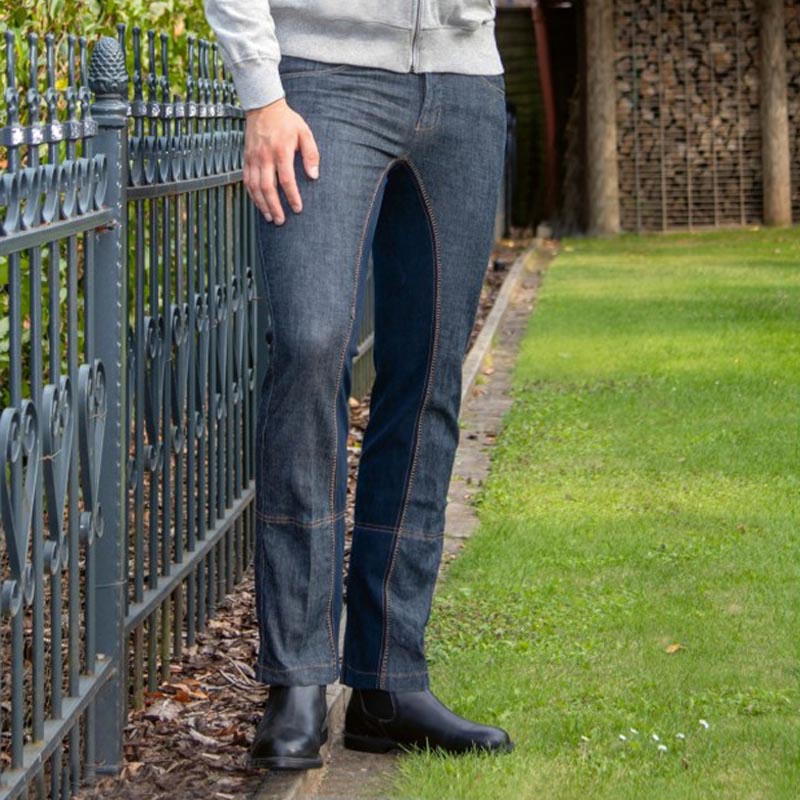 Denim stretch man riding jeans with reinforcement - 4256