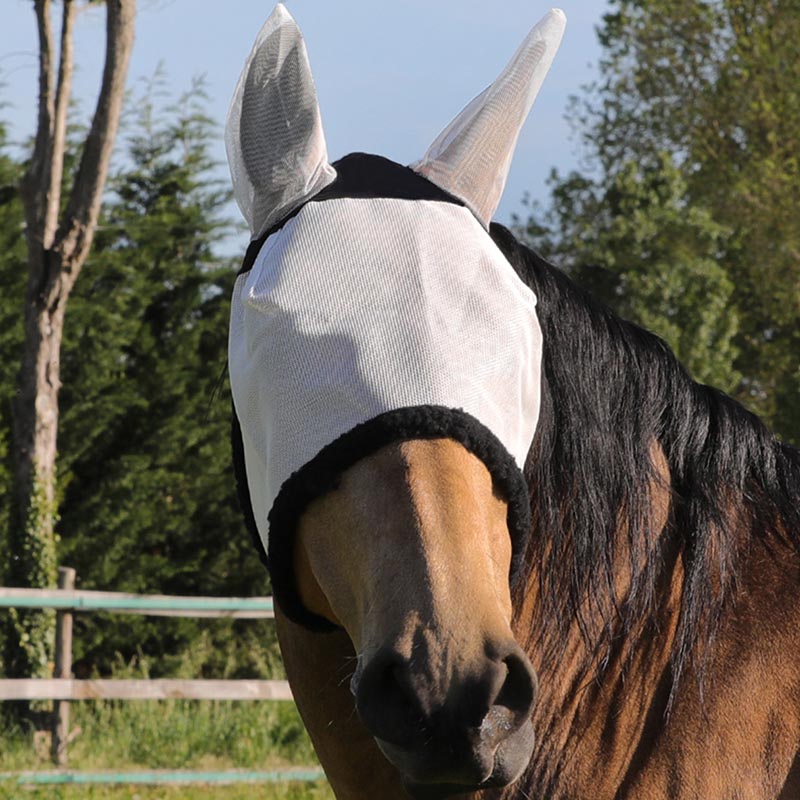 Nylon fly mask with earflaps - 0560