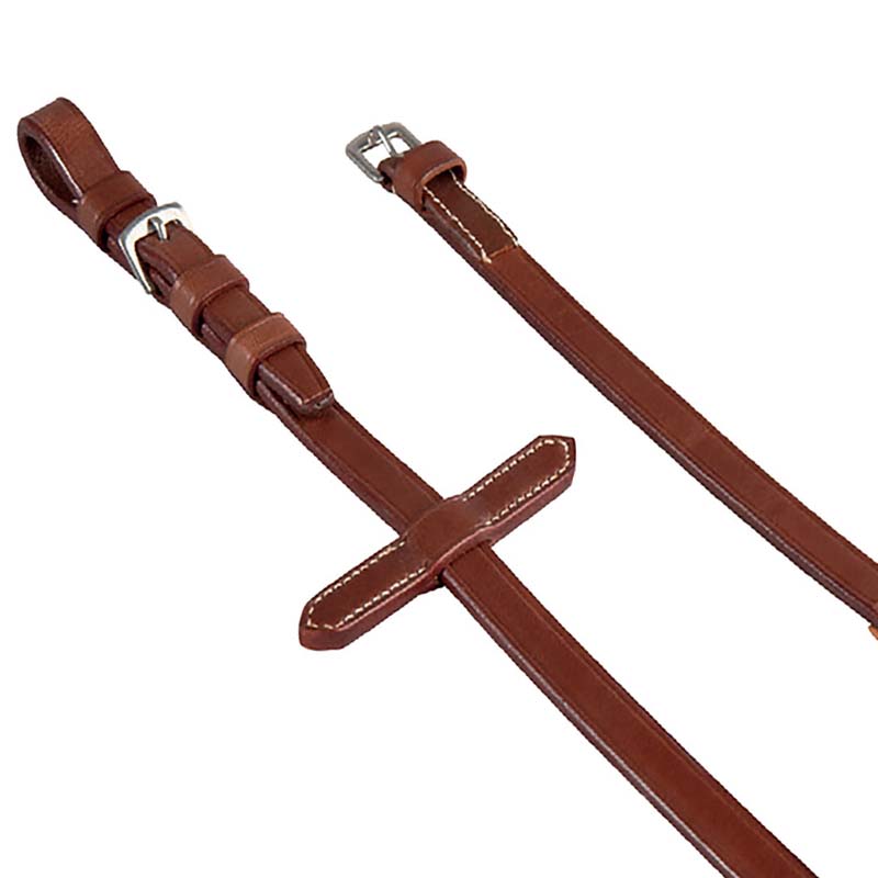 Equestro english reins italian leather and rubber pascal - 2384