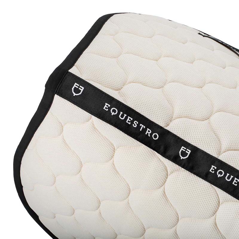 Equestro jumping saddle cloth perforated fabric black line edition - 3627