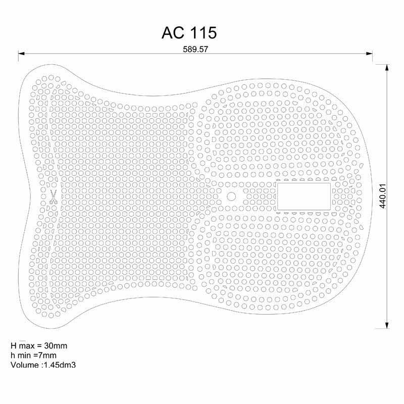 Gel pad acavallo with back riser - 2942