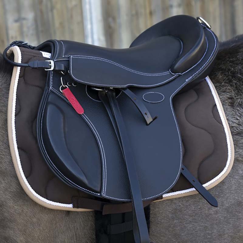 Children’s saddle pony pad evolution jumping in real full grain leather - 2710