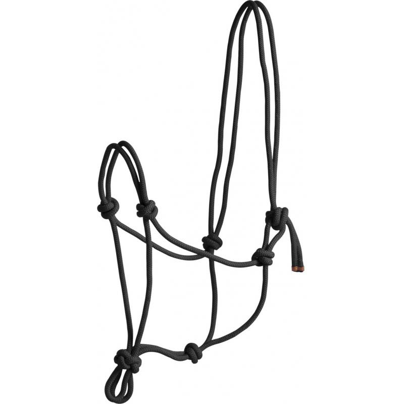 Colored synthetic rope halter adjustable with knots - 0360