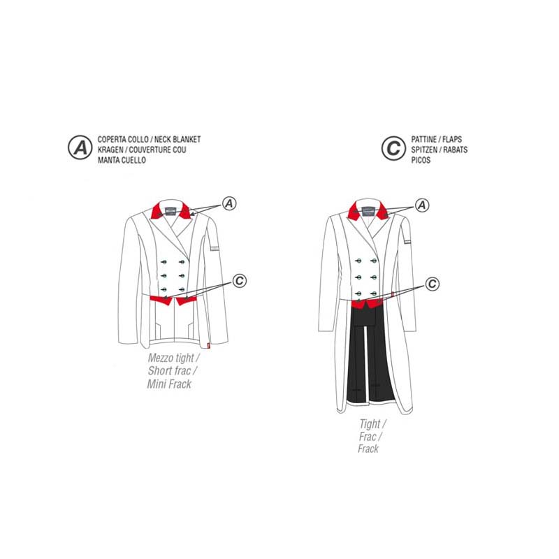 Customization animo frac with waves style swarovski on collar and flaps - 3921