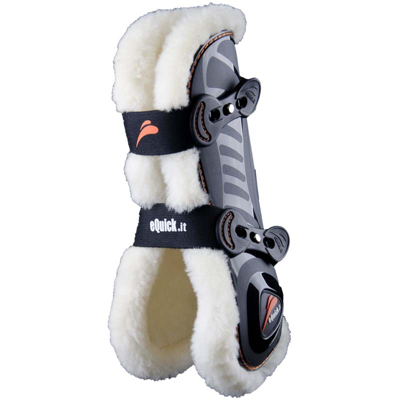 Equick eshock front tendon boots fluffy no kill with synthetic wool - 1753
