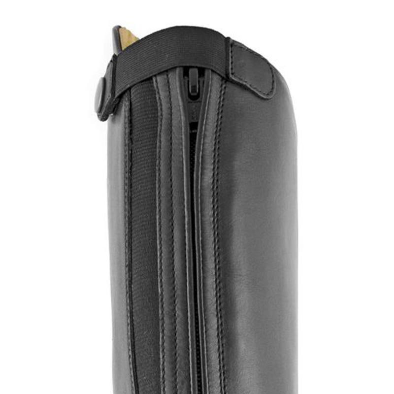 Derby riding boots in black leather with zip - 3718