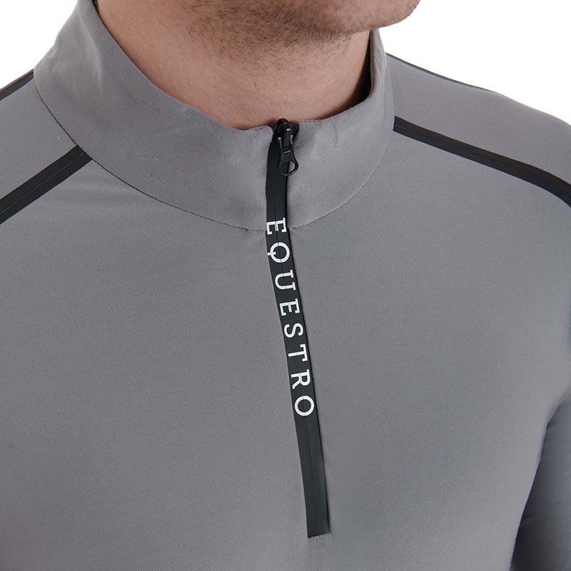 Equestro training polo man long sleeve with zip - 9879