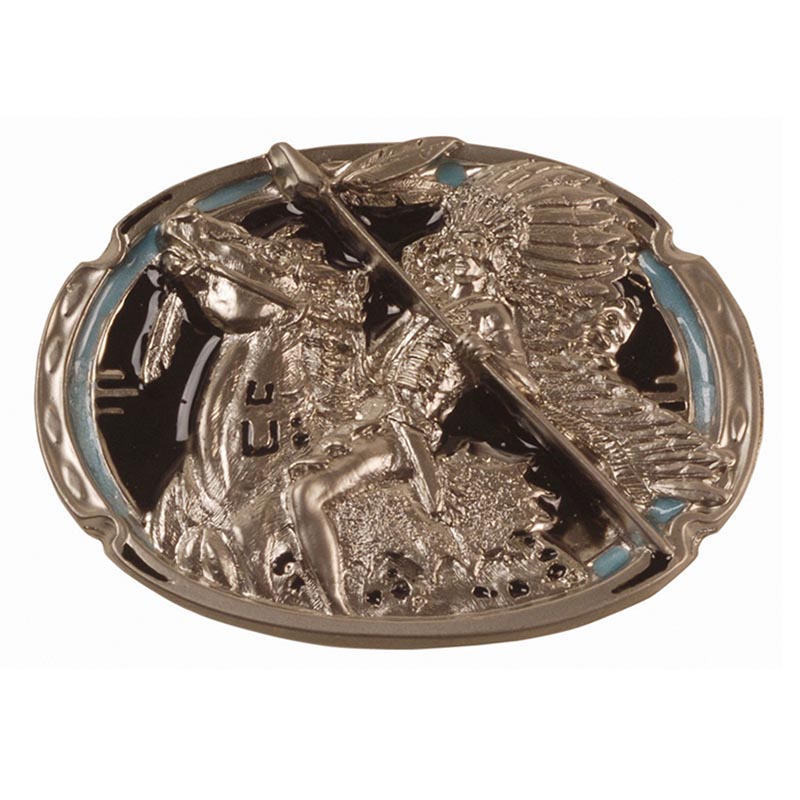 Western lakota various figures buckle - 4186