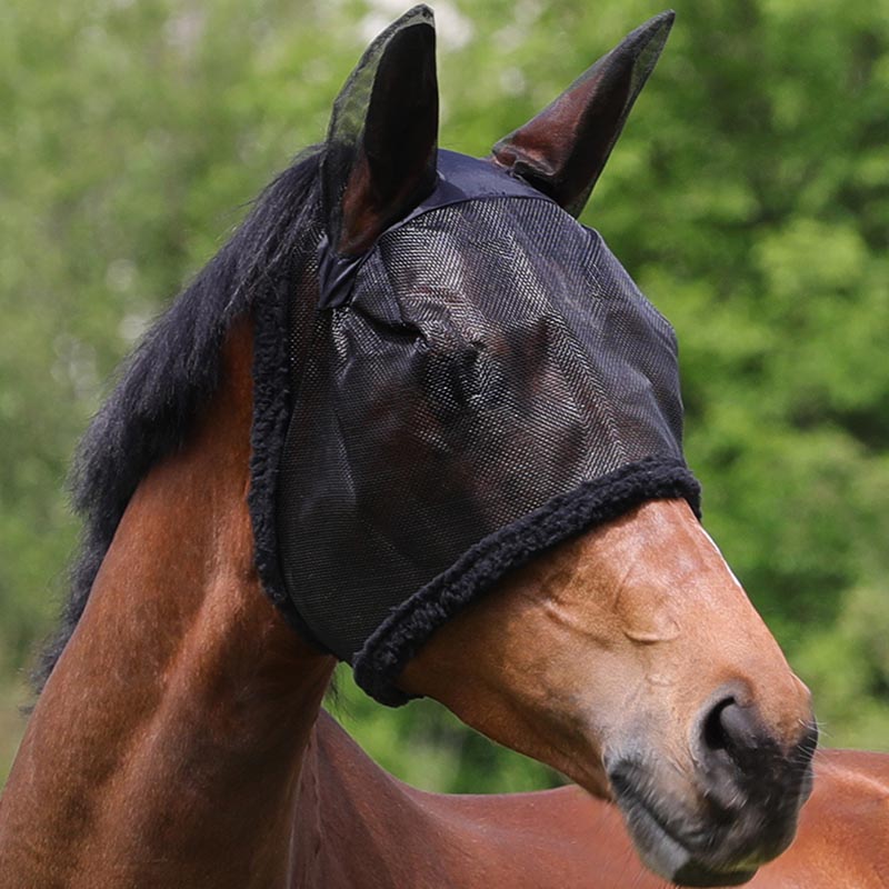 Nylon fly mask with earflaps - 0560