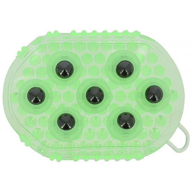 Double curry comb with points and steel balls for massage - 0798