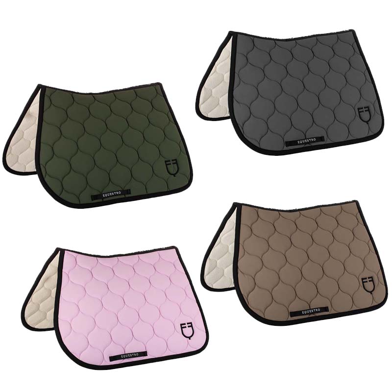 Equestro quilted jumping saddle pad black line edition - 3626