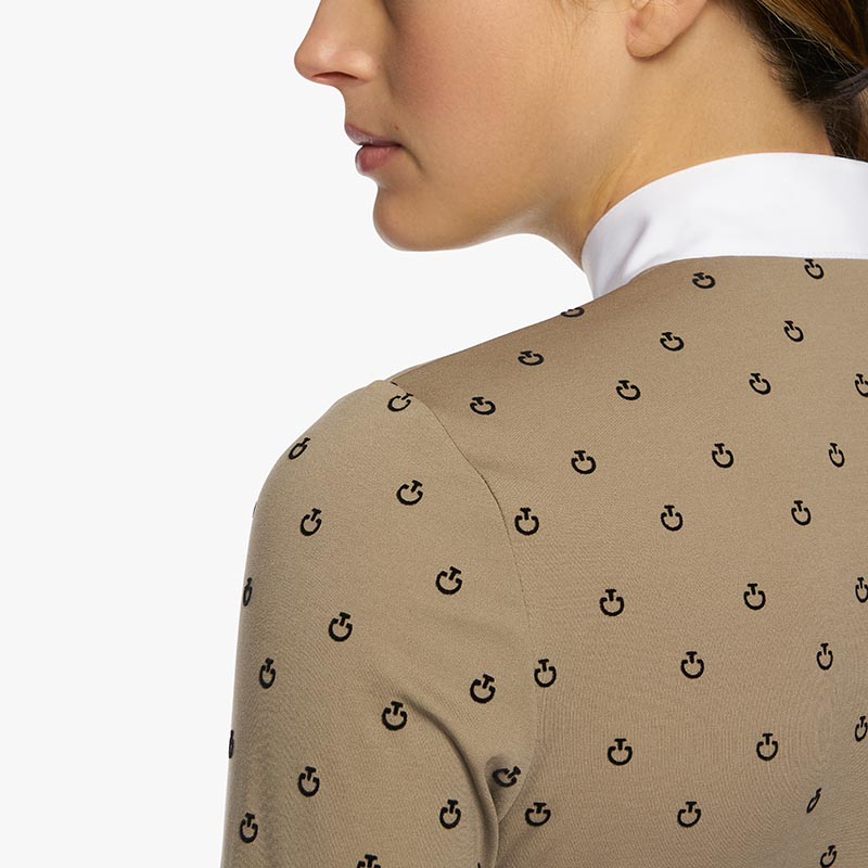 Competition polo Cavalleria Toscana logo flock jersey for women - 9622