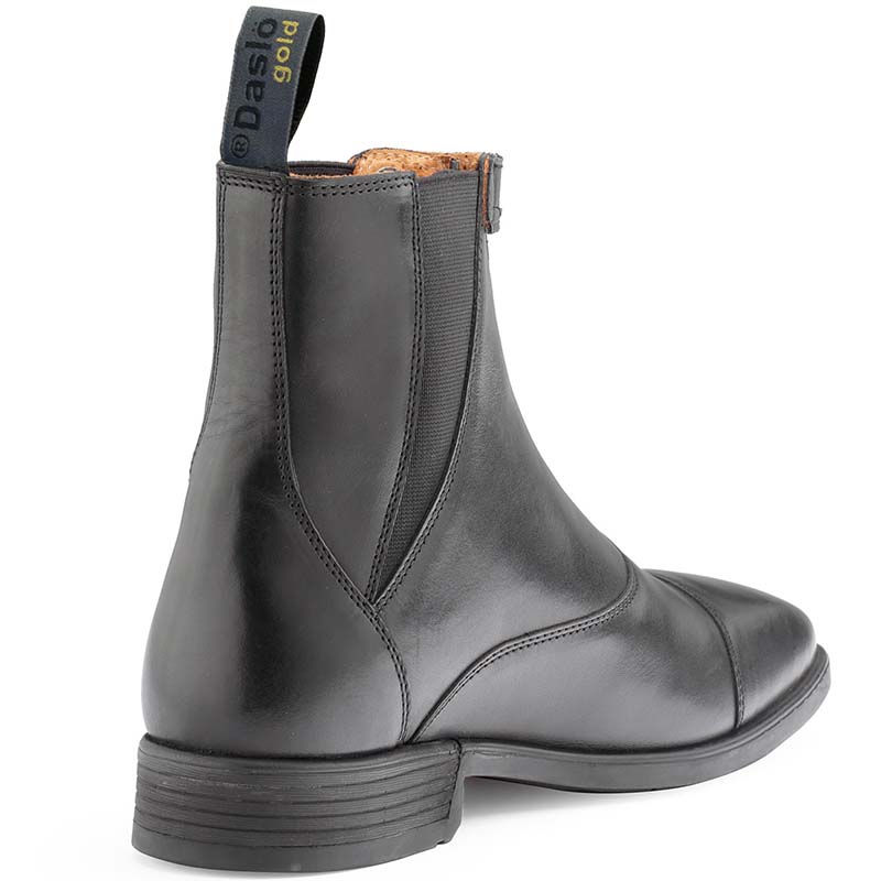 Daslo gold riding ankle boots with zip in real leather - 3698