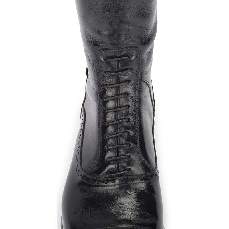 Riding tall boots alberto fasciani model 33604 black with laces - 3691