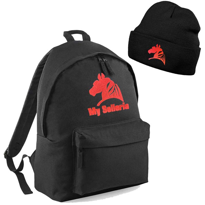 Set classic backpack and lifestyle winter cap with my selleria embroidery - 8333