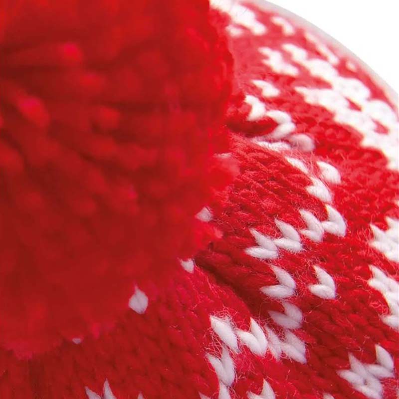 Unisex winter cap with pom-pom and my selleria embroidery - 0031