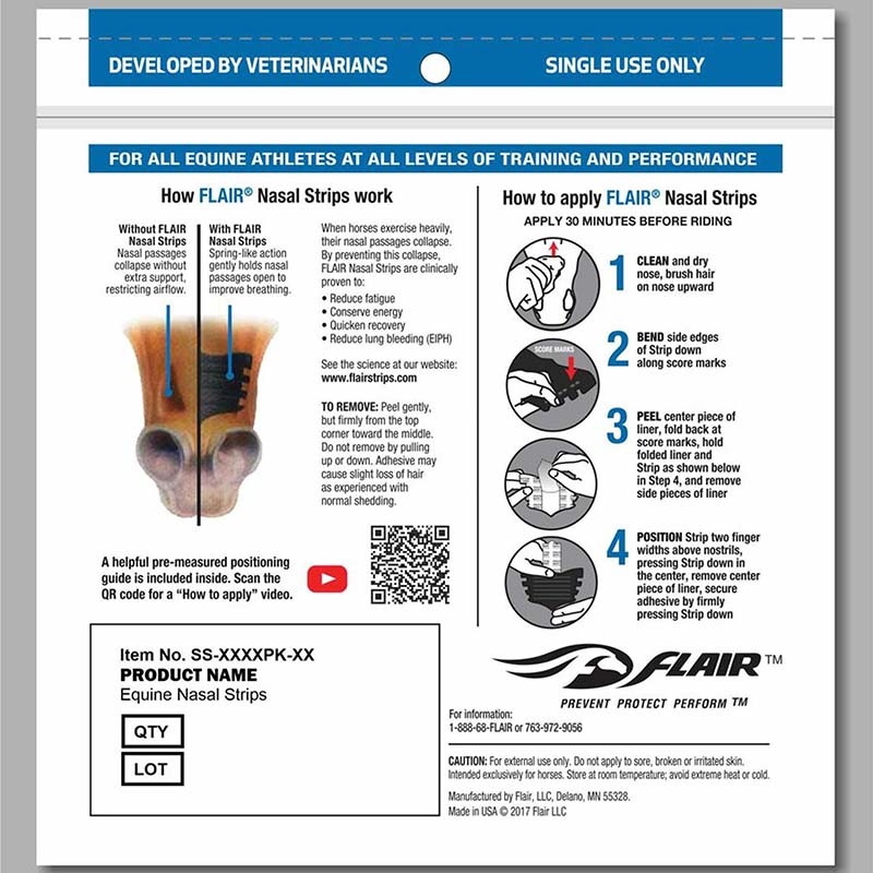 Flair equine nasal strip patch - 1559