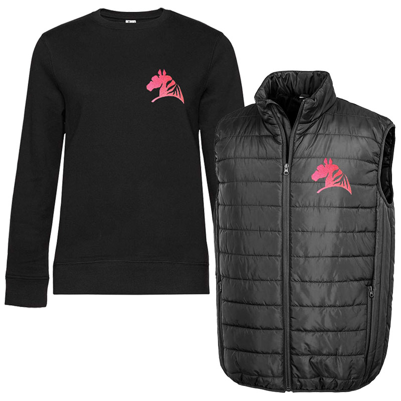 Set sweatshirt and padded vest for women with my selleria embroidery lifestyle line - 8332