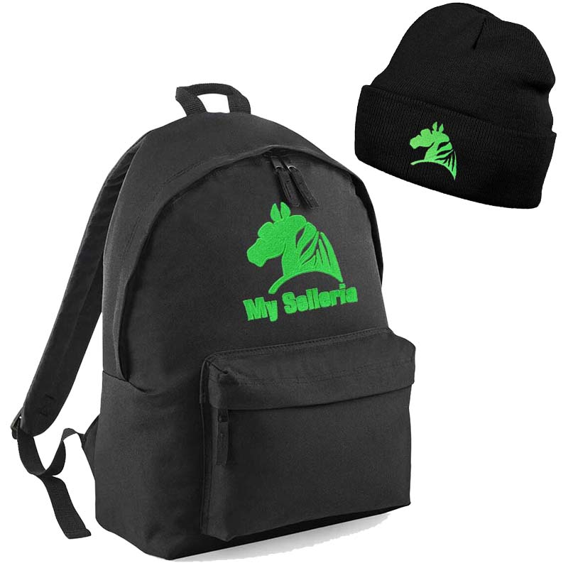 Set classic backpack and lifestyle winter cap with my selleria embroidery - 8333