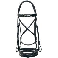 ENGLISH LEATHER BRIDLE WITH BIT SHAPED DECORATIONS RUBBER REINS