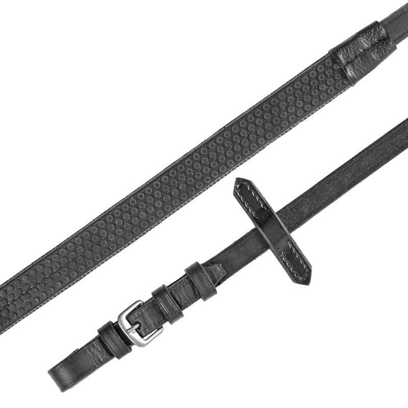 Leather reins rubber covered