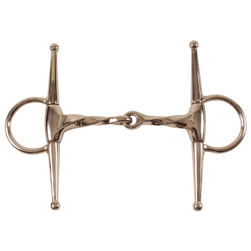 Stainless steel full cheek bit with twisted wire mouthpiece